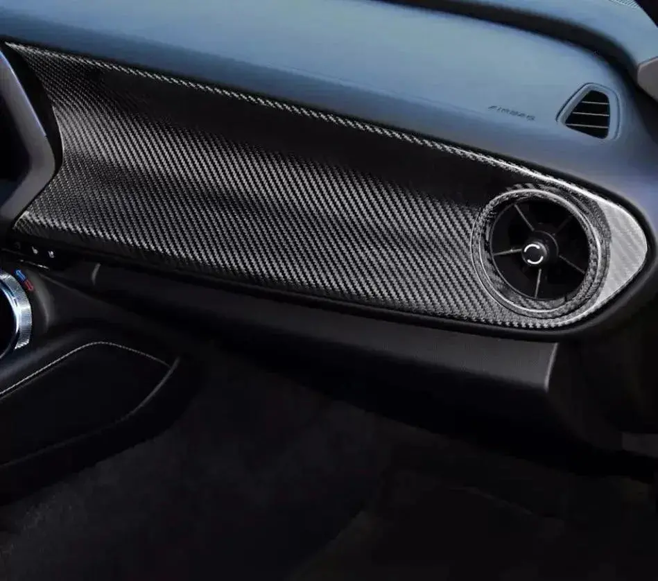Real Carbon Fiber Passenger Dashboard Cover For  2016 – 2024 Chevy Camaro 1