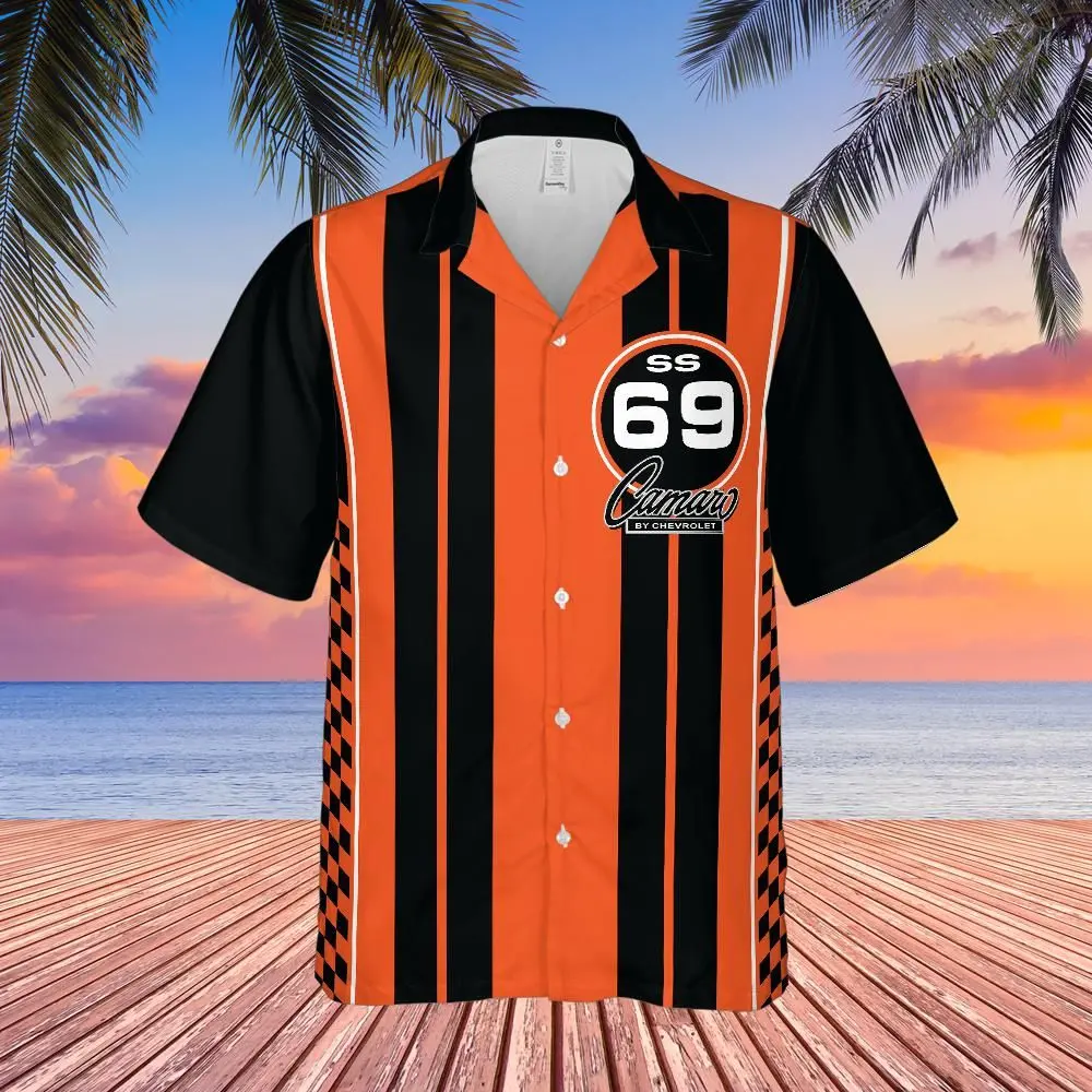Chevrolet Camaro '69 Ss Stripes Hawaiian Shirt For Men 1