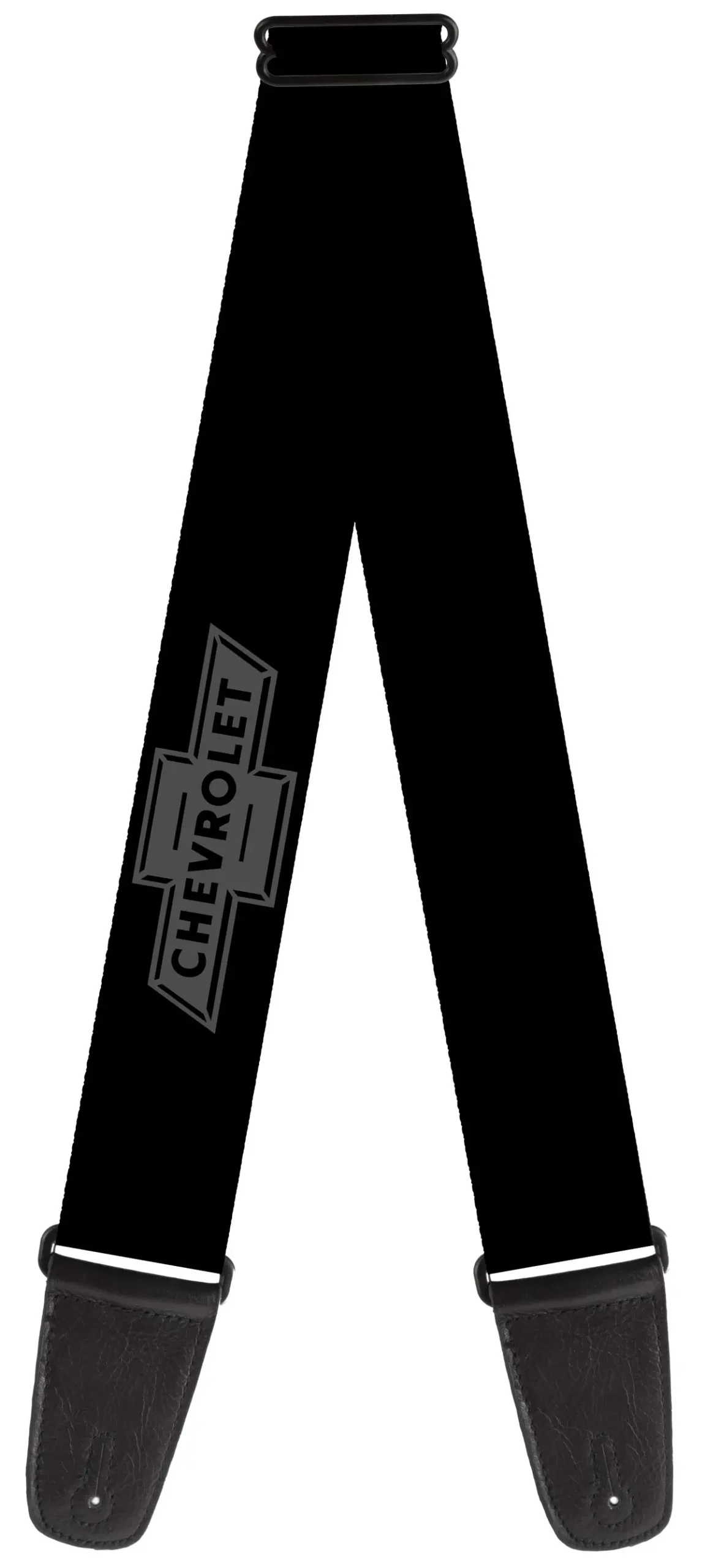 Vintage Chevrolet Bowtie Black & Charcoal Guitar Strap 1