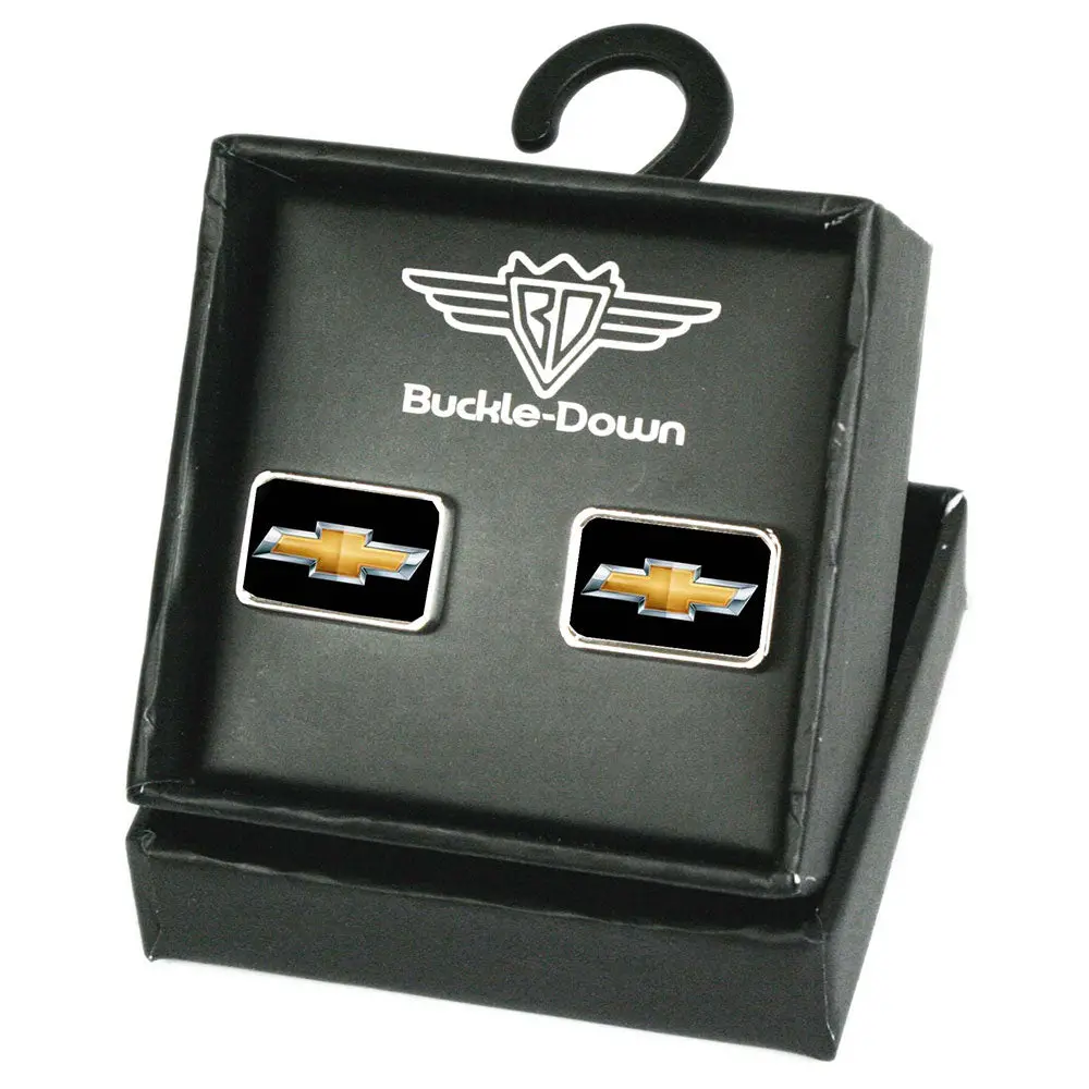 Chevrolet Bowtie Logo Black & Silver Cufflink Set 1