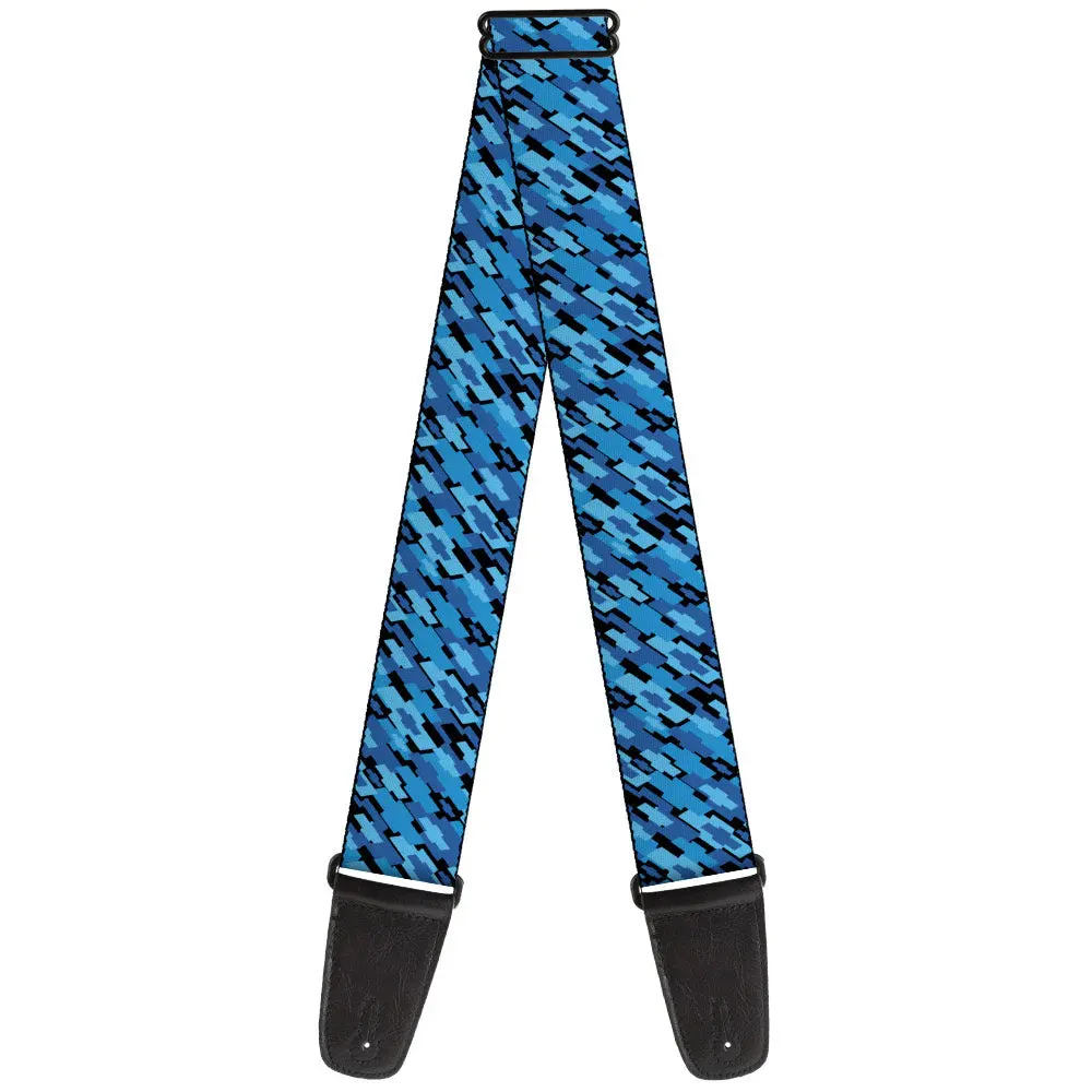 Diagonal Retro Chevy Bowtie Stacked Black Blues Guitar Strap 1