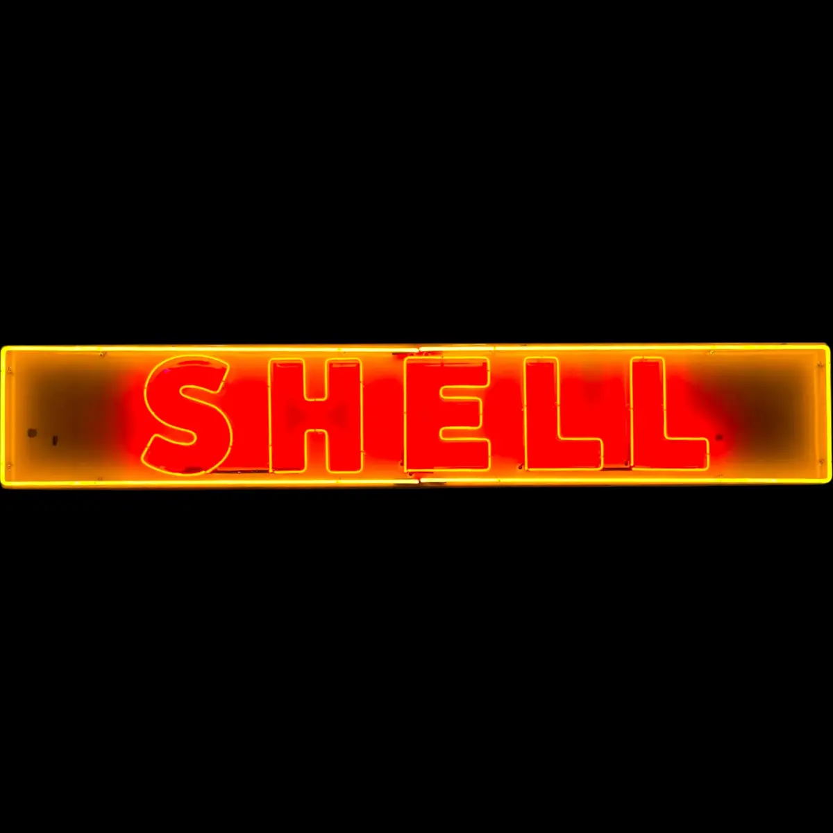 Shell Gasoline Neon Porcelain Sign - Real Glass, Enamel, Metal Can - Large Vintage Lighted Gas Station Display 1