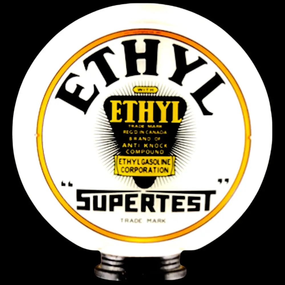 Supertest Ethyl Gasoline Lighted Globe Gas Pump Topper 1