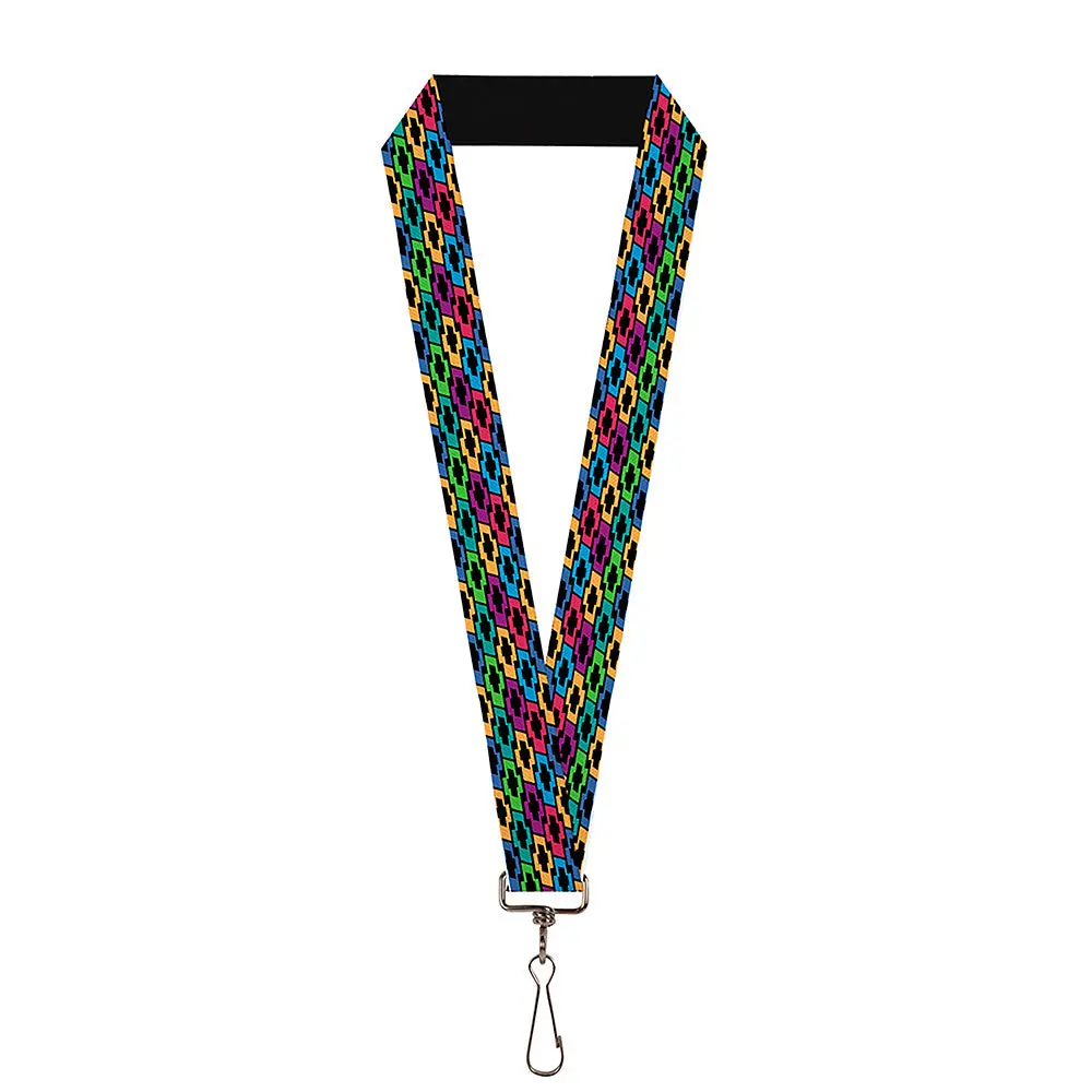 Chevy Bowtie 5-Row Black Multi Color Lanyard - 1.0" 1