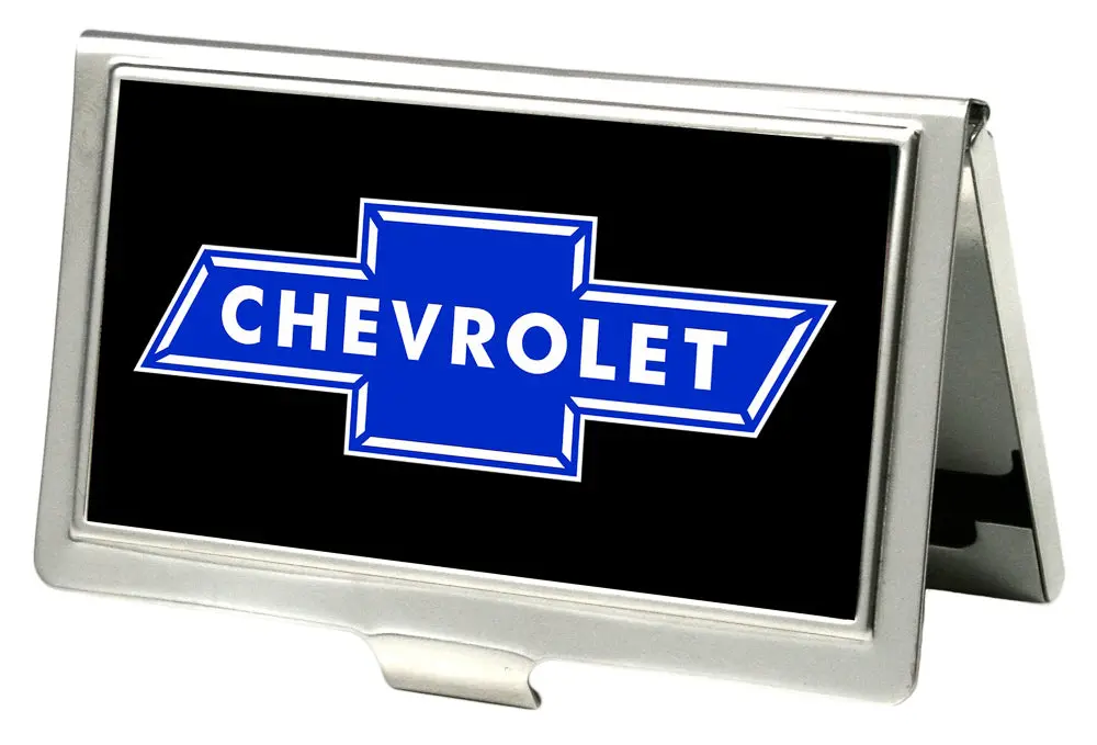 Chevy Bowtie Fcg Black & Blue Business Card Holder - Small 1