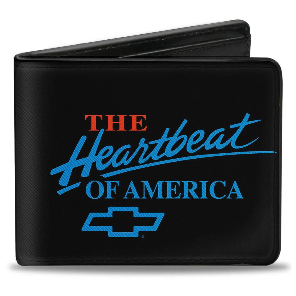 Chevy Bowtie The Heartbeat Of America Red White & Blue Bi-Fold Wallet 1