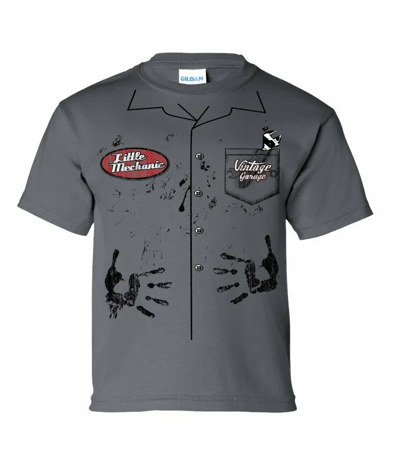 Little Mechanic Vintage Garage Youth Tee 1