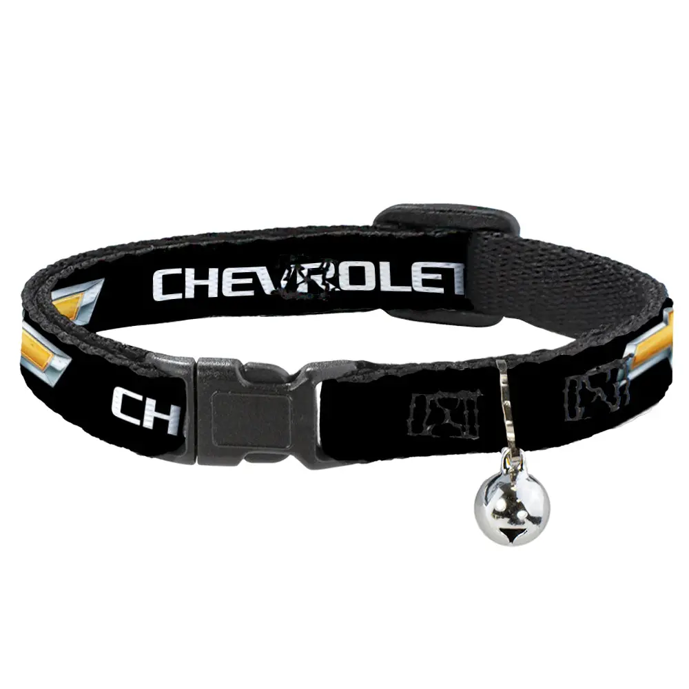 Chevrolet Bowtie Black & Gold Breakaway Cat Collar 1