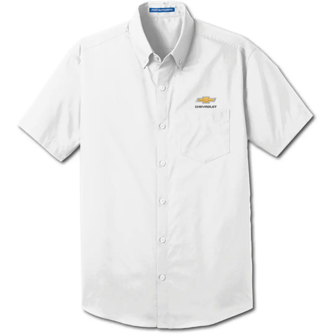 White Poplin Shirt With Gold Bowtie 1