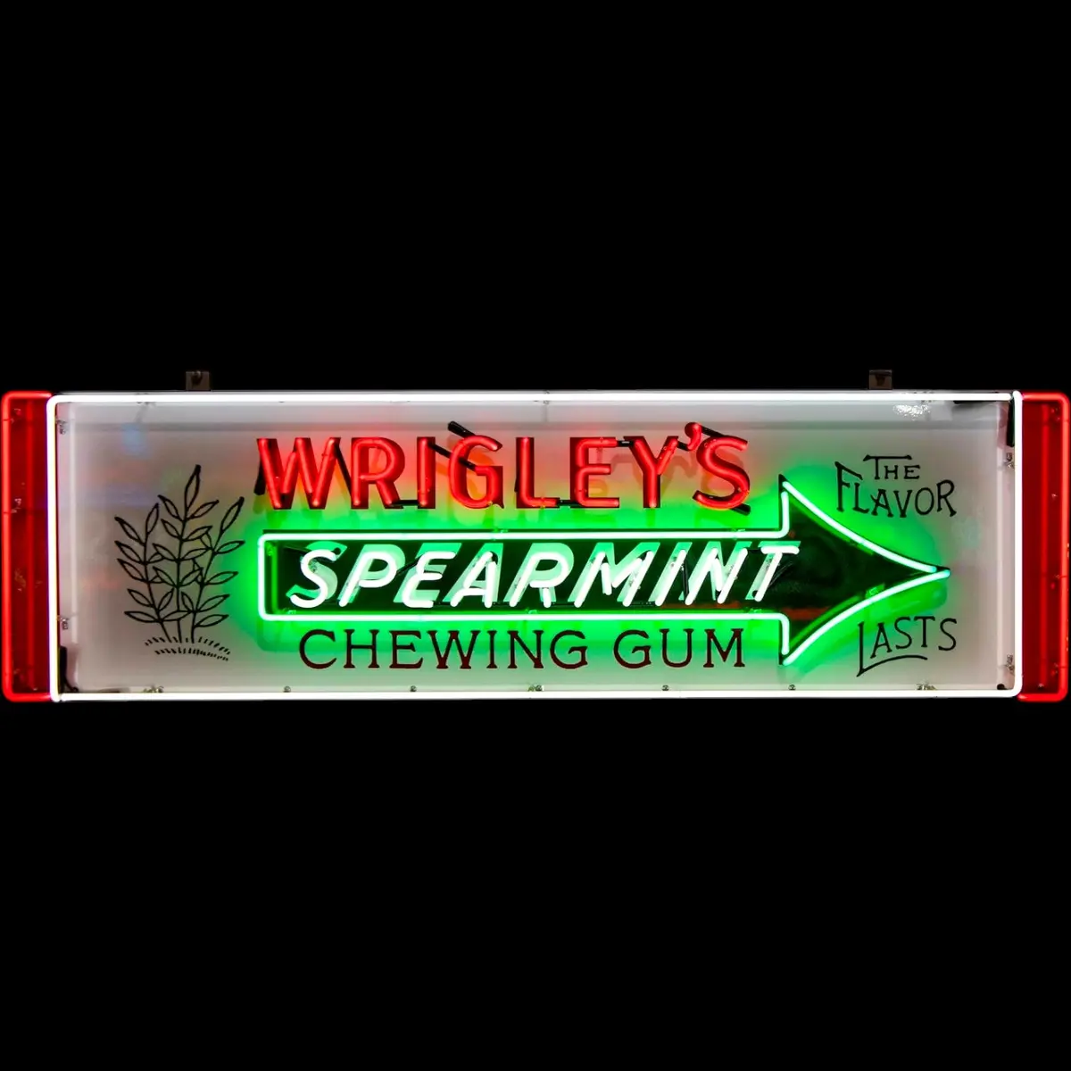 Wrigley's Spearmint Gum Panel Neon Box With Porcelain Enamel And Steel Can 1