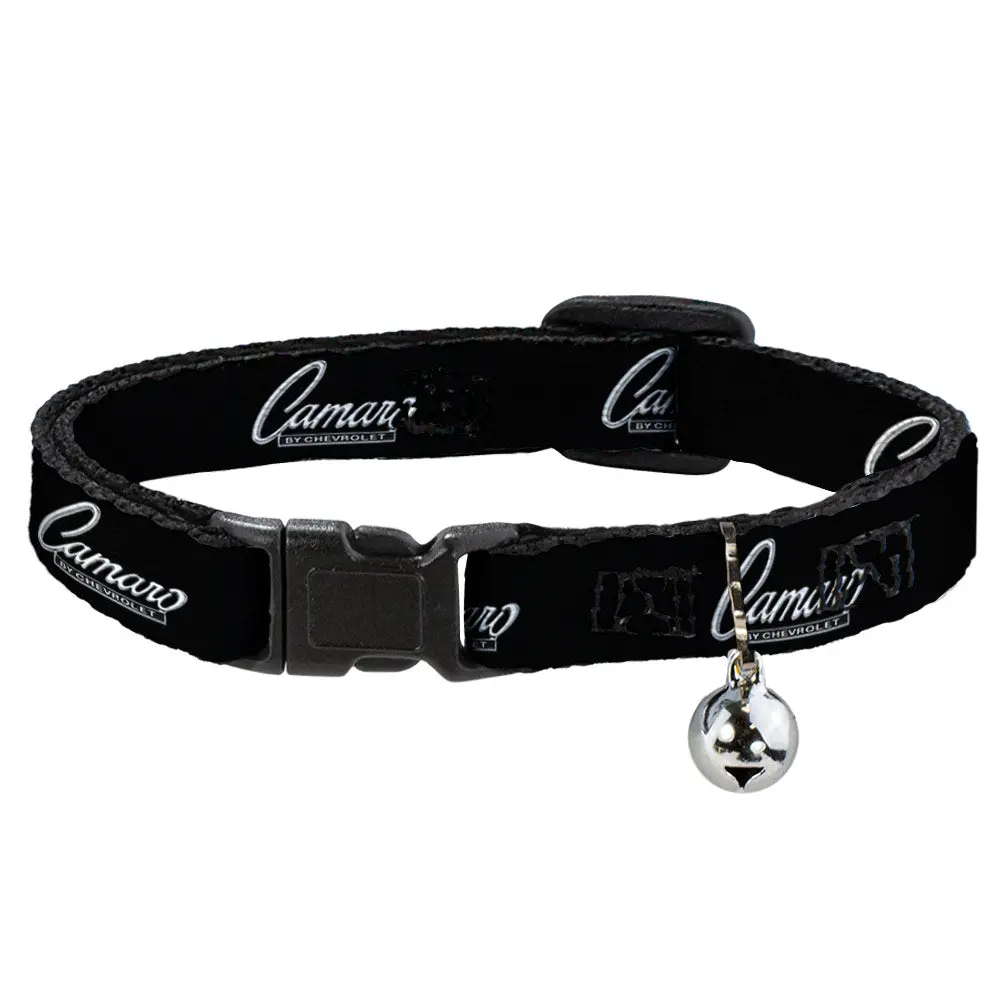 1969 Camaro Script Emblem Black & Silver Breakaway Cat Collar 1