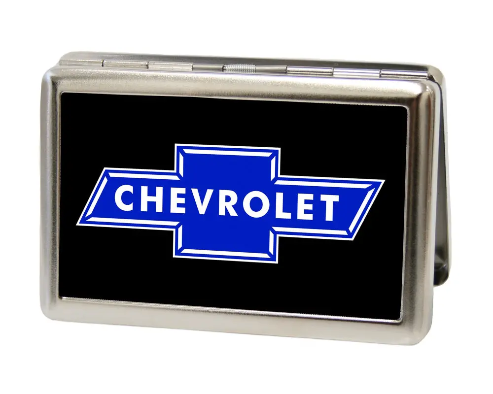 Chevy Bowtie Fcg Black & Blue Business Card Holder - Large 1