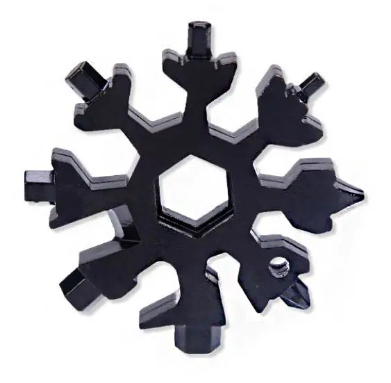 18 In 1 Snowflake Multitool Bottle Opener Keychain Screw Driver Set -Black - #Tokit-99181 1