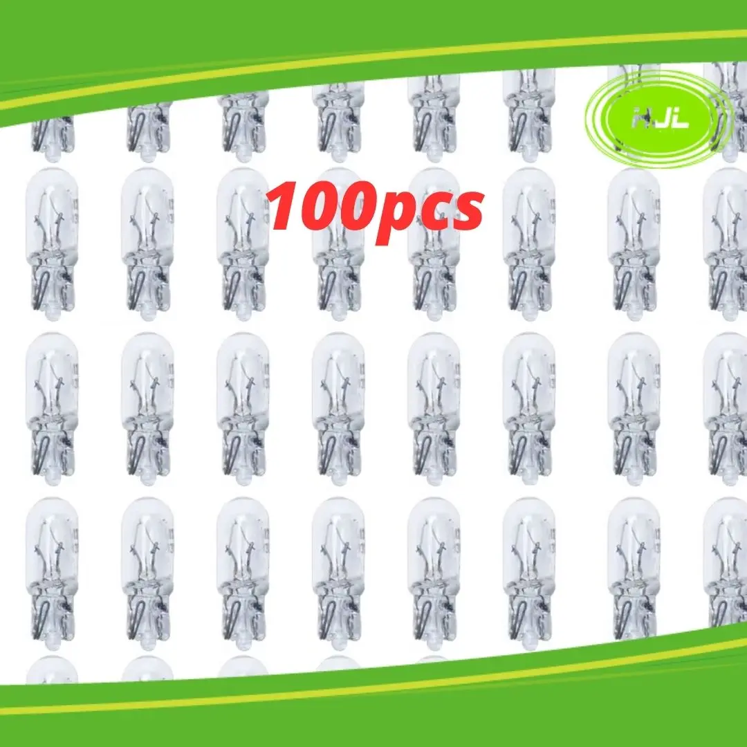 100Pcs T10 12V 5W Dashboard Instrument Light Halogen Lamps Halogen Bulb Side Marker Light Push In Bulb Panel Bulbs - #Ledbb-11011 1