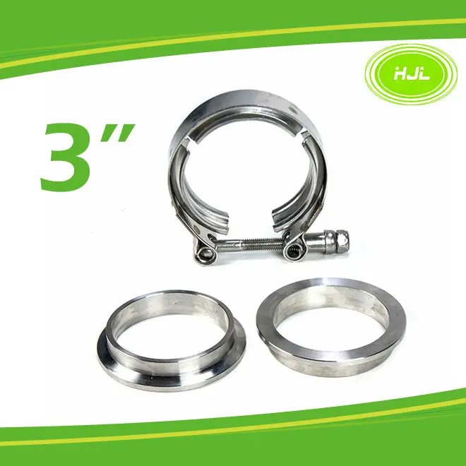 3" Exhaust Pipe Clamp Vband Mild Steel Flanges Clamp Strong T-Bolt 304 Stainless - #Tokit-99030 1