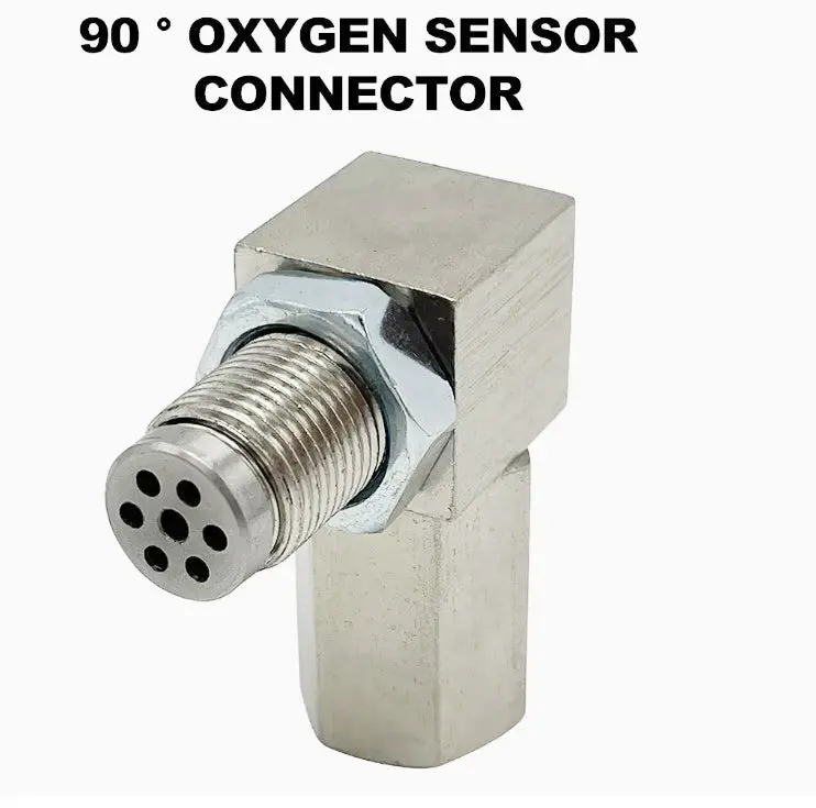 90° Car Oxygen Sensor Connector Fault Light Shield Head Connector Cel Plug Repair Check Engine Light Converter M18x1.5 Mini Catalytic Converter (Sku# Cushn-44110) 1