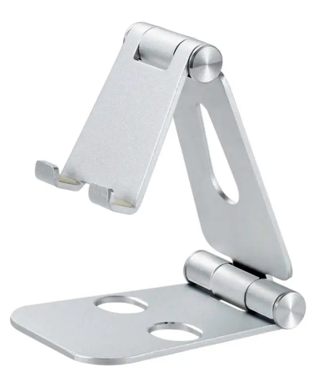 Foldable Smart Phone/Tablet (3-10”)Stand Aluminum Alloy Angle-Adjustable-Silver - #Mobil-91973 1