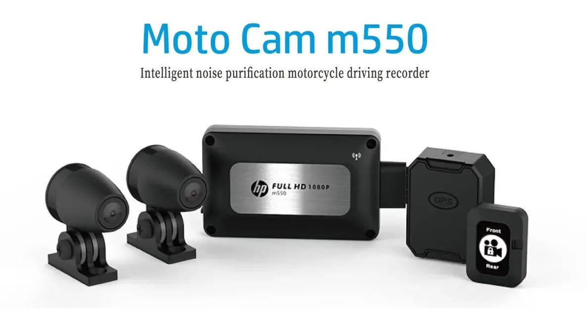 Hp Motorcycle Dash Cam Hd1080p Dual 136° Lens Wifi Waterproof Dash Cam Motorbike - #M550 1